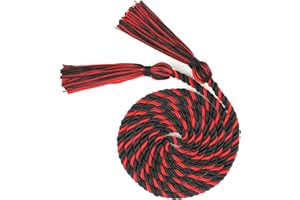WSEPASCI Graduation Cords, Cords for Graduation 2025, Black and Red Graduation Tassel Honor Cord 68 Inch Rayon Braided Cord, Honor Ropes with Tassels for 2025 Graduation Decoration for Students Master Doctoral