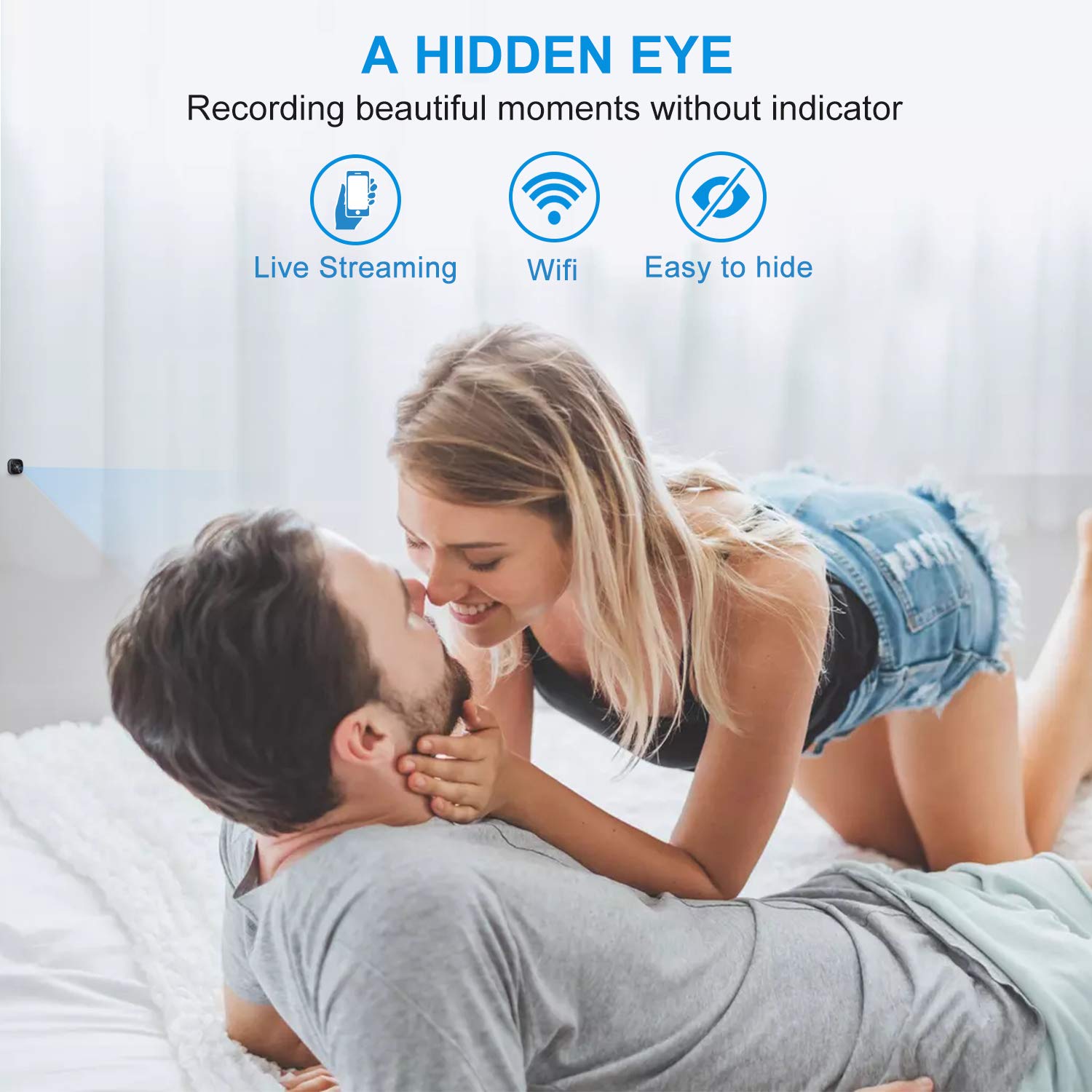 Mini Spy Camera Wireless Hidden WiFi Cameras, HD 1080P Live Streaming Small Nanny Camera with Night Vision and Motion Activated, Micro Security Body Cop Cam with Cell Phone APP for Home and Outdoor