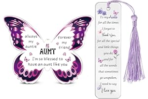 Aunt Gifts for Women Acrylic Plaque Bookmark Set Birthday Gifts for Aunty Personalised Butterfly Keepsake Bookmarker Mothers 