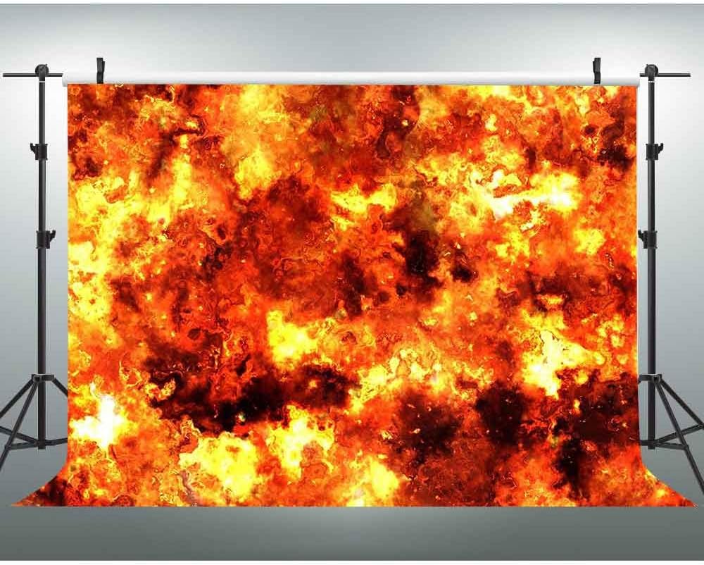 7x5Ft Flame Backdrop Raging Fire Photography Background Orange Backdrop for Pictures YouTube Backdrop VV1025