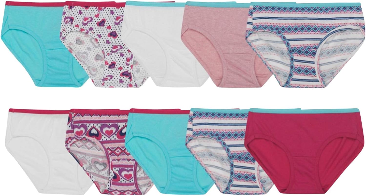Hanes Girls' Hipster Multipack (colors and prints may vary): Clothing