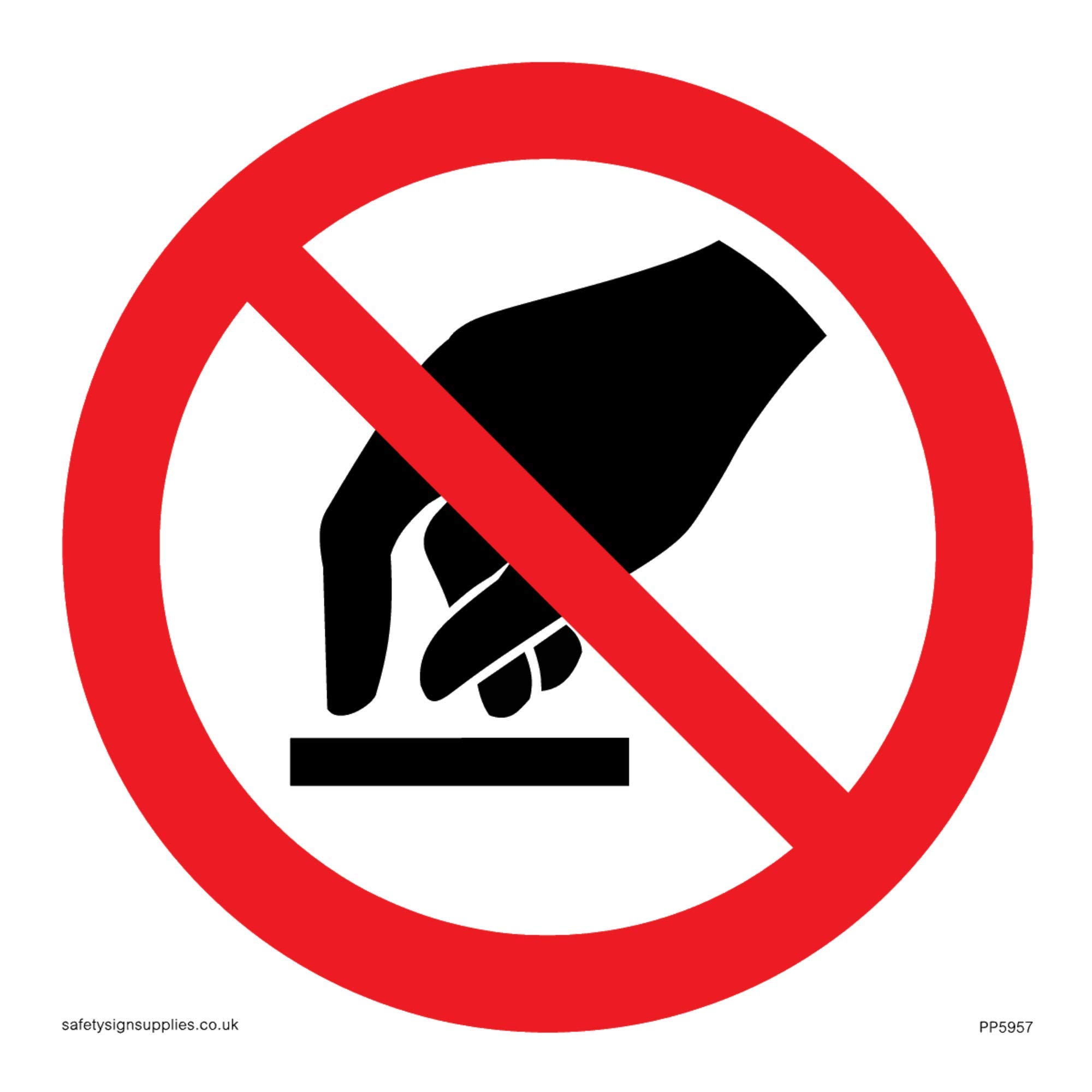 No touching symbol sign - Plastic Semi-rigid 1mm