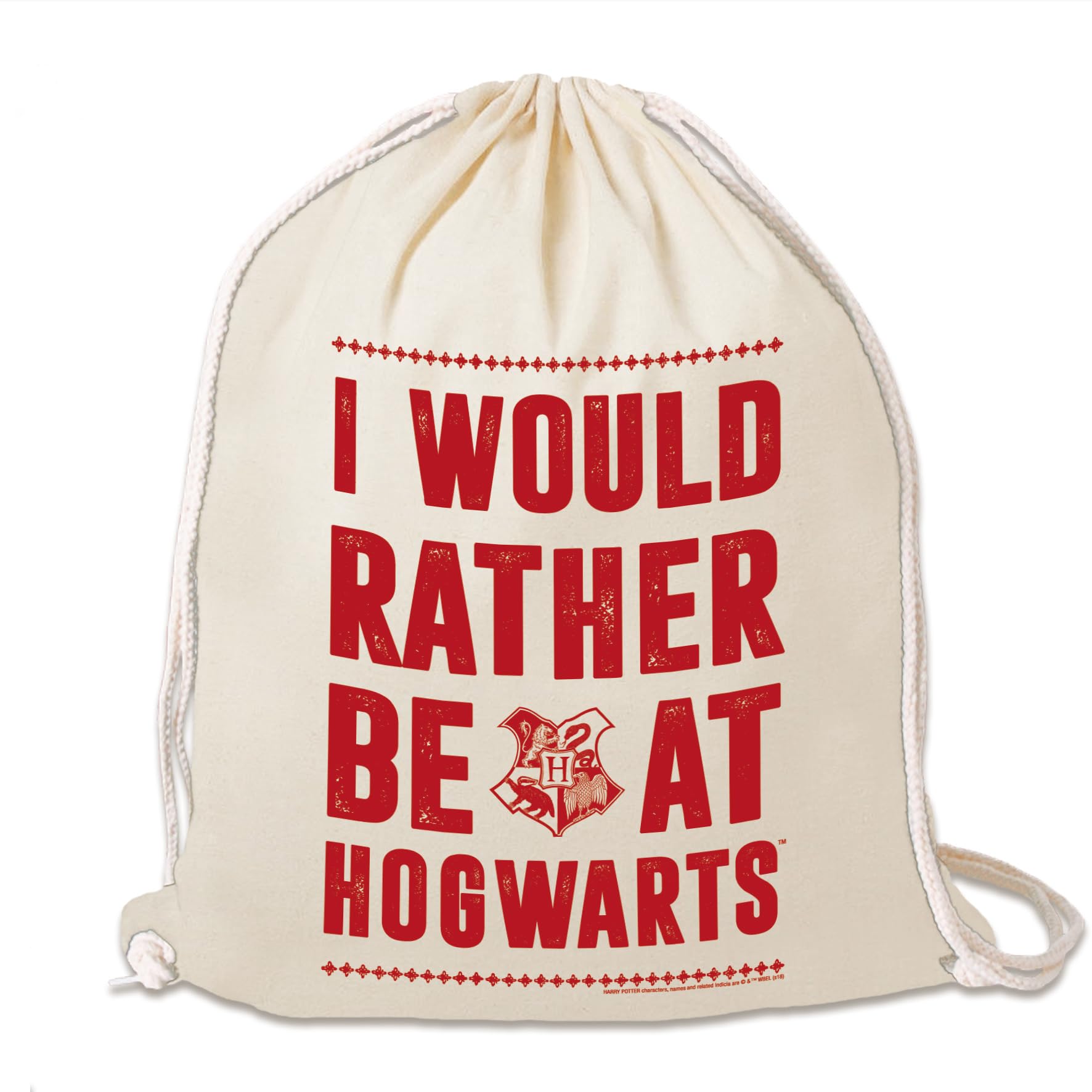 Logoshirt® Harry Potter - I Would Rather Be At Hogwarts I Printed Gym Bag - Fabric Backpack 100% Cotton I AZO-Free I Original Licensed Design