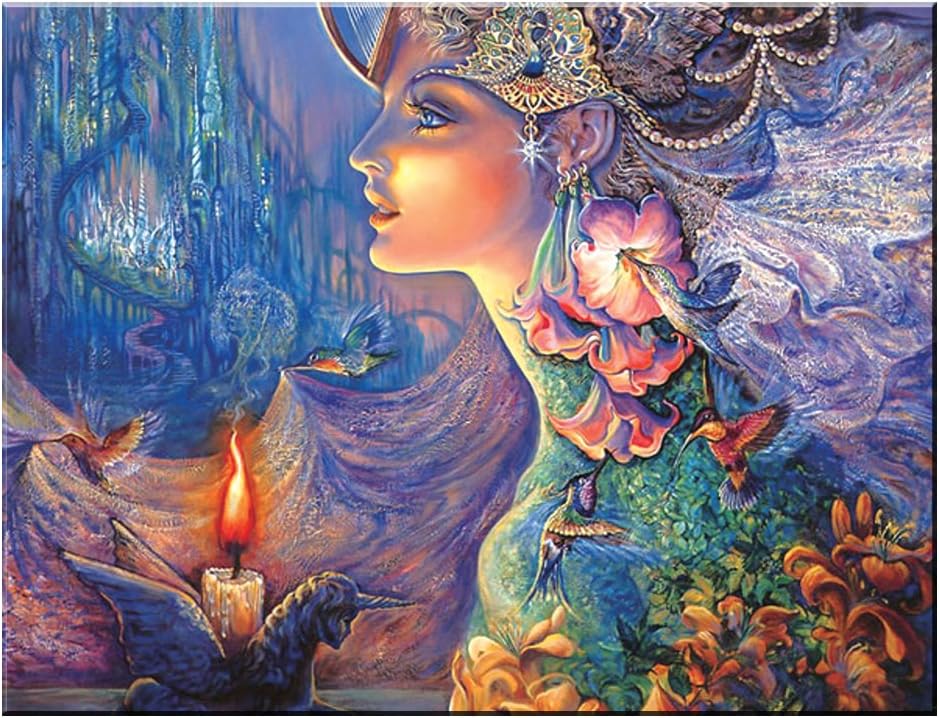 5D Diamond Painting kit DIY Crafts Set Paint with Diamonds Full Drill Mosaic Art Pictures 3D Round Crystal Rhinestone Cross Stitch Wood Framed Counted Embroidery for Home Decoration 12’’ by 16’’