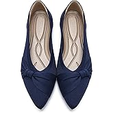 HIULYCENCE Pointed Toe Flats for Women Ballet Flats Comfortable Dressy Knit Lightweight Casual for Work Office Womens Flats