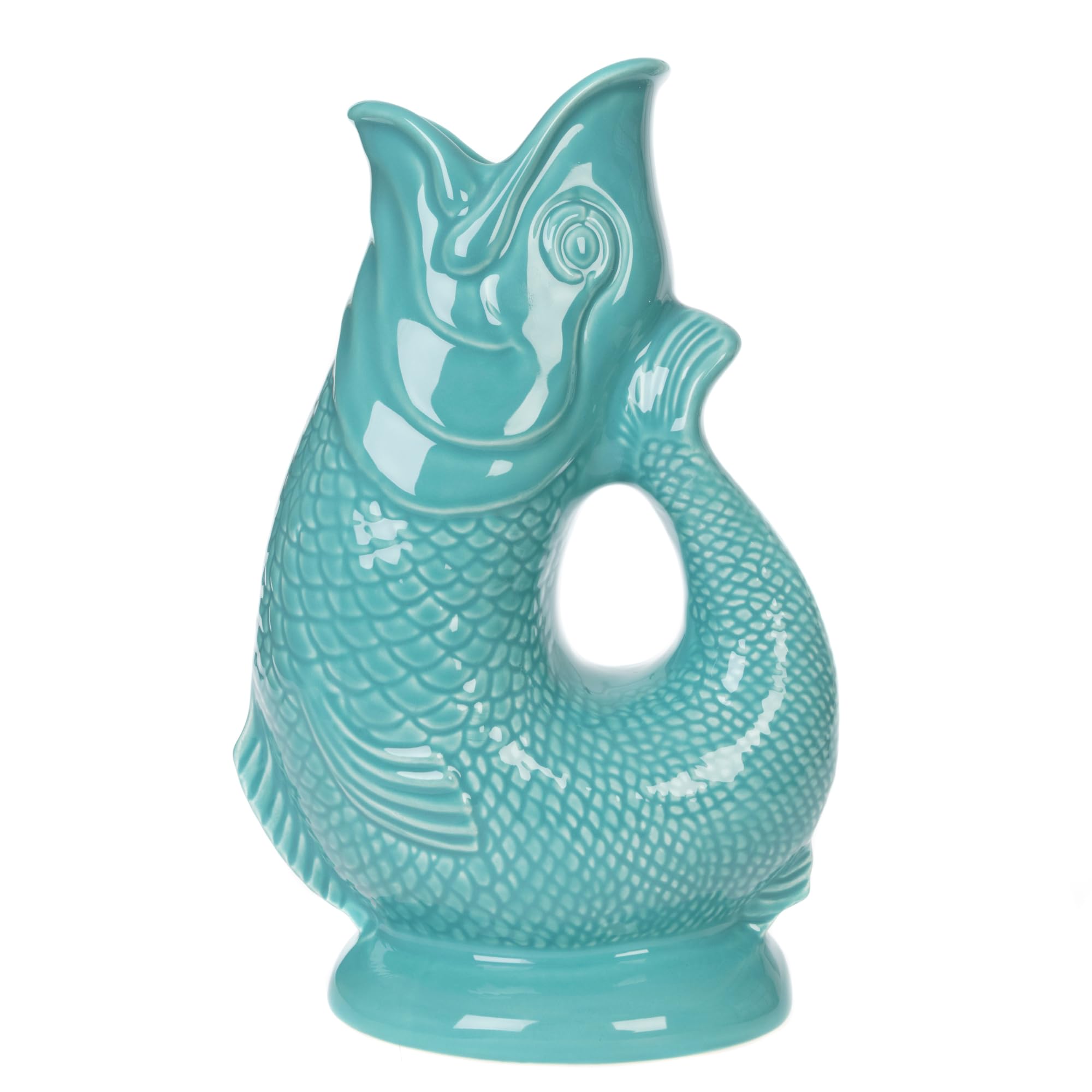 Gurgly Iconic Aqua Glug Jug Large 28cm 1.4L – Fish Water Jug, Decorative Fish Vase, Ornament, Carafe