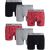 Lucky Brand Men's 6" Inseam Soft Cotton Functional Fly Boxer Briefs (6 Pack)