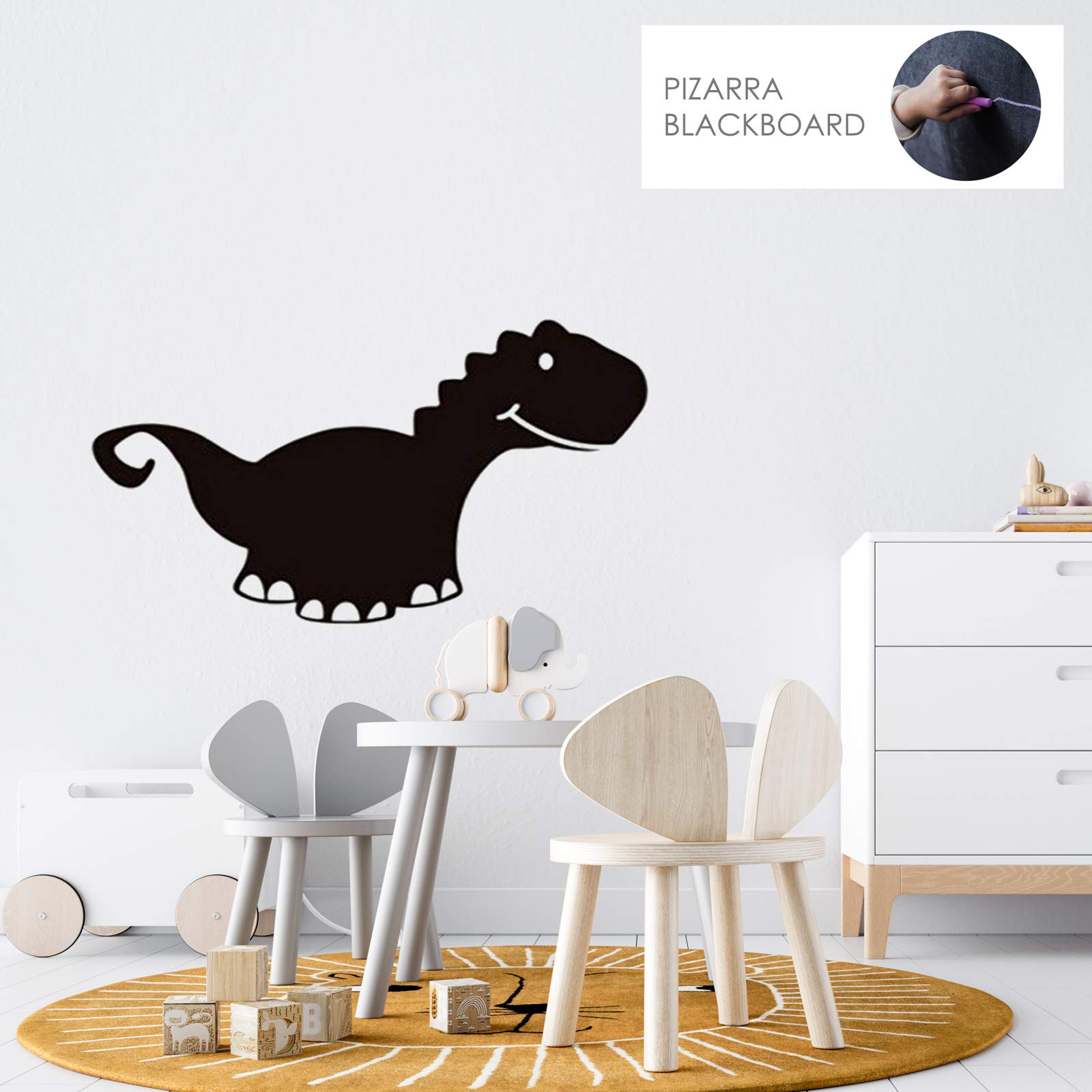 Reusable Adhesive Slate Dinosaur. Wall Decor wall Sticker for Children. Paint and Color with Crayons. Wall Sticker for Children's Rooms, Nurseries ...