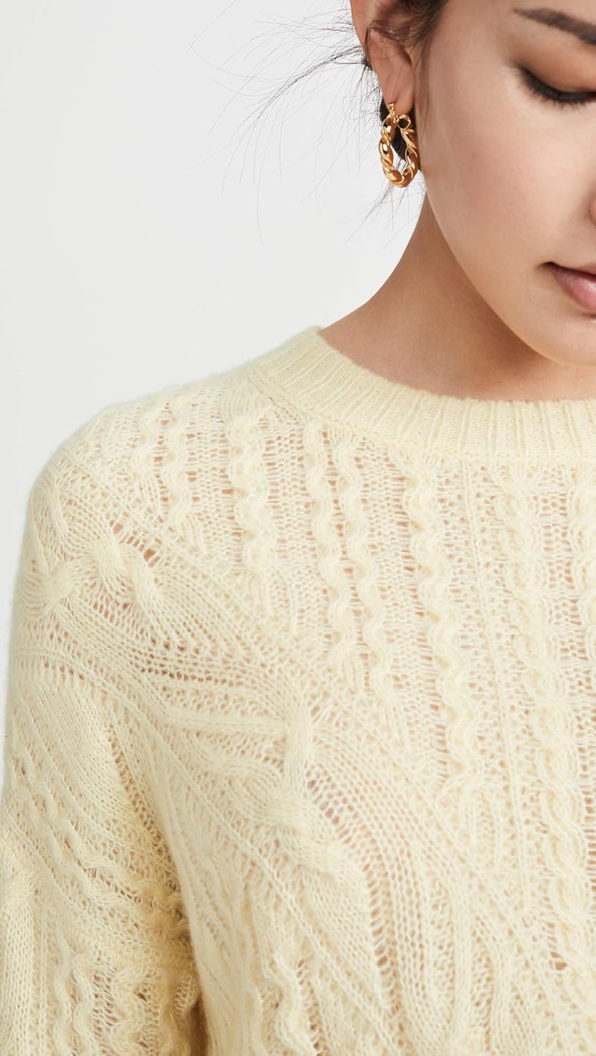 vince open knit cashmere cable crew