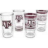 Tervis Texas A&M Aggies - Assorted Made in USA Double Walled Insulated Tumbler Travel Cup Keeps Drinks Cold & Hot, 16oz 4pk, Classic