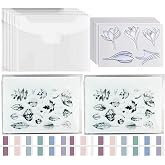 40 PCS Clear Stamps Storage Panels,Resealable Die Cut Storage Bag, White Plastic Stamps Organizer Panels, Clear Stamp Organizer Set for Die Cutting and Decorative