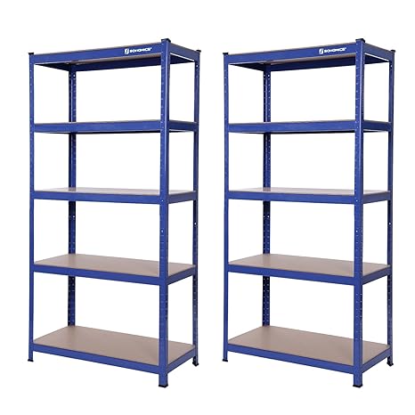 SONGMICS 2 x Lagerregal 180 x 90 x 45 cm Schwerlastregal max. mit 1325 kg belastbar Kellerregal mit pulverbeschichteter Oberf