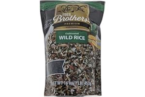 GENERIC Minnesota Grown Wild Rice by Four Brothers 1lb Cultivated Premium Raw Gluten-Free Cholesterol-Free 1 Pound Traditionally Bat-Roasted Package Rice