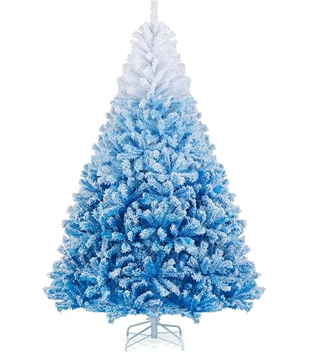 Amazon.com: YULETIME 6.5ft Pre-Lit Blue Christmas Tree, Artificial