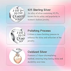 Alstade Love You to The Moon and Back Charm 925