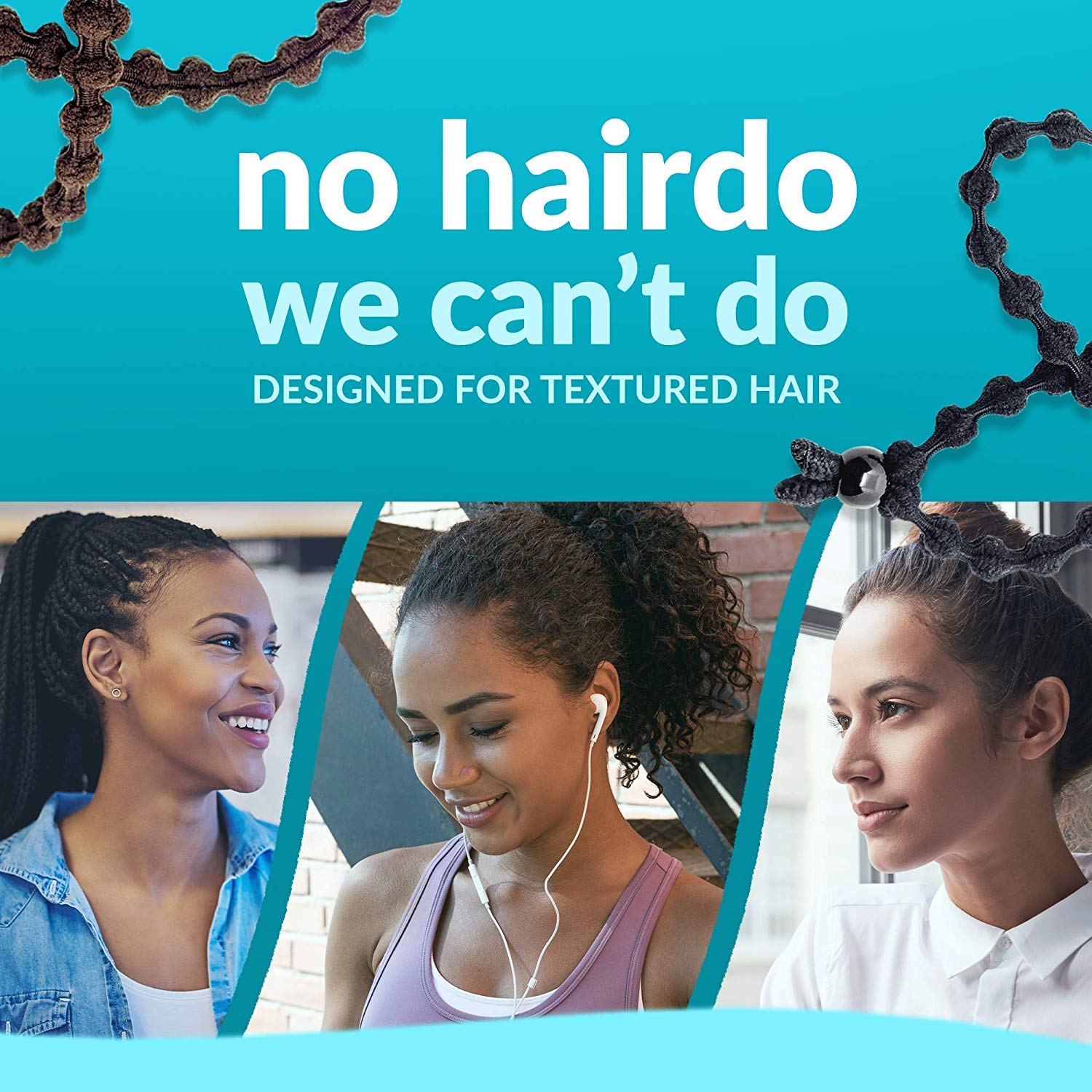 BunzeeBands Adjustable Length Hairband | Long Cushioned Headband Ties for Women with Thick, Braided, Kinky, Curly, Natural Hair | Extra Stretchy, No-Slip Design (Single, Black) (1 Pack, Black 1-Pack) : Beauty