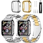 REASDEN Stainless Steel Band and Case Compatible With Apple Watch Iwatch Ultra Series 11 10 9 8 7 6 5 4 3 2 1 SE 49mm 45mm 46mm 44mm 42mm 41mm 40mm 38mm,Men Women Classic Classy Metal Business