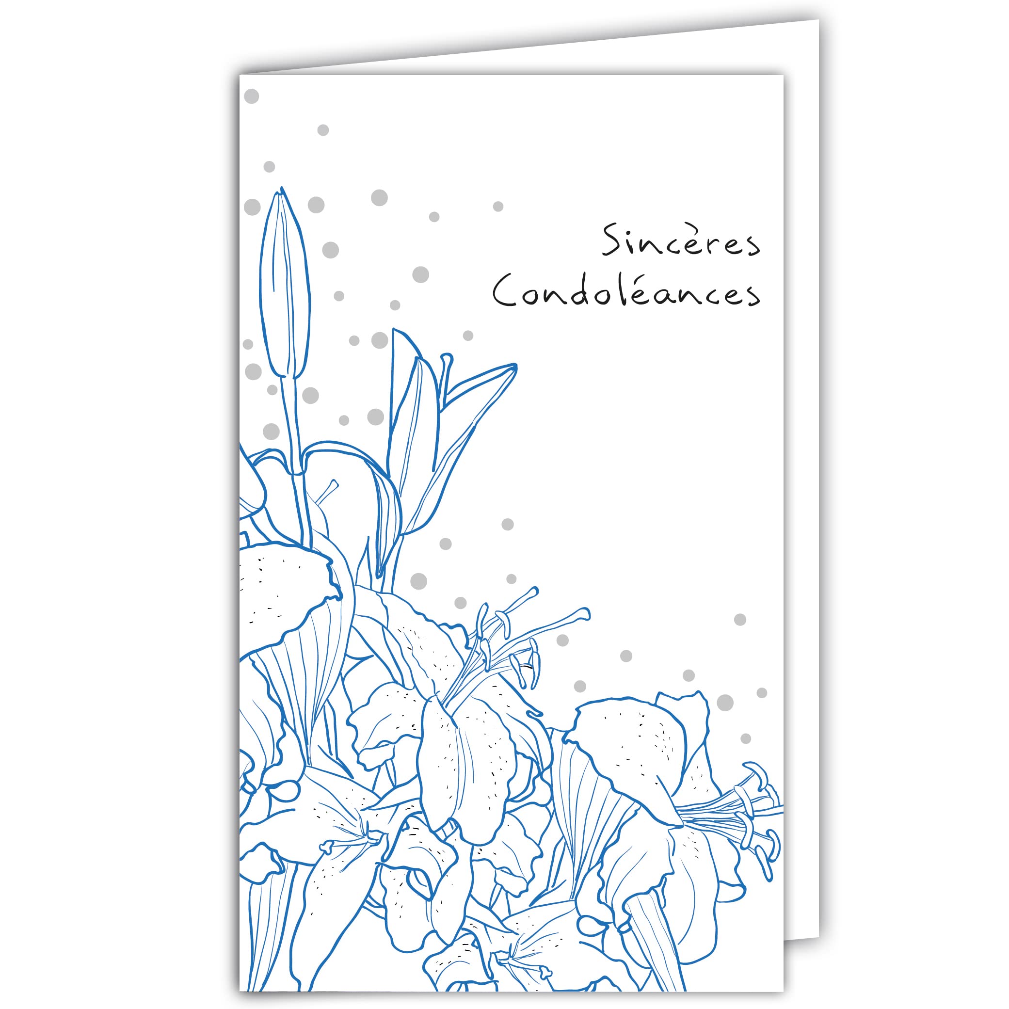 AFIE Sincere Condolence Card Small Grey Decage Bereavement Peace Landscape Sun Sleeping Flowers Hands Peace Water Lake Grass Made in France