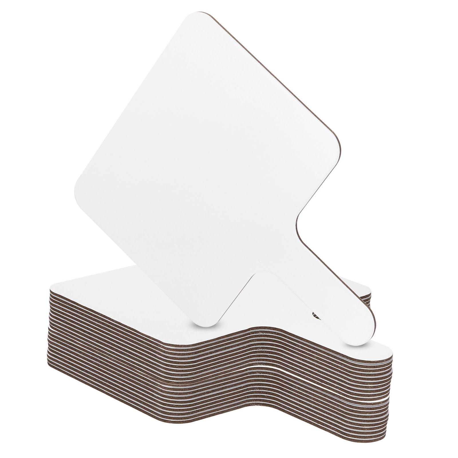 PATIKIL 10x8in Thickened Dry Erase Paddles, 32Pcs Handheld Double Side Square Answer Paddle Dry Erase Boards for Voting Office Party