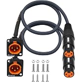 Devinal XLR Pass Through Cable, XLR Male Panel Mount to Female Connector Adapter, Mic Feed/Pass Thru Converter for Stage Box, Patch Panel, Floor Box (Male D-Type Female 2-Pack 2FT)
