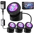IMAGE Pond Lights Submersible Lights [Set of 4] with Timer IP68 Underwater Lights Aquarium Spot Light 48LED Landscape Lamp for Swimming Pool Fish Tank Fountain Pond Decoration
