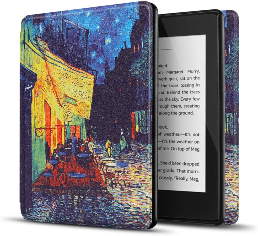 TNP Case for Kindle Paperwhite 10th Gen / 10 Generation 2018 Release - Slim Light Smart Cover Sleeve with Auto Sleep Wake Compatible with Amazon Kindle Paperwhite 2019 2020 Version (Cafe At Night)
