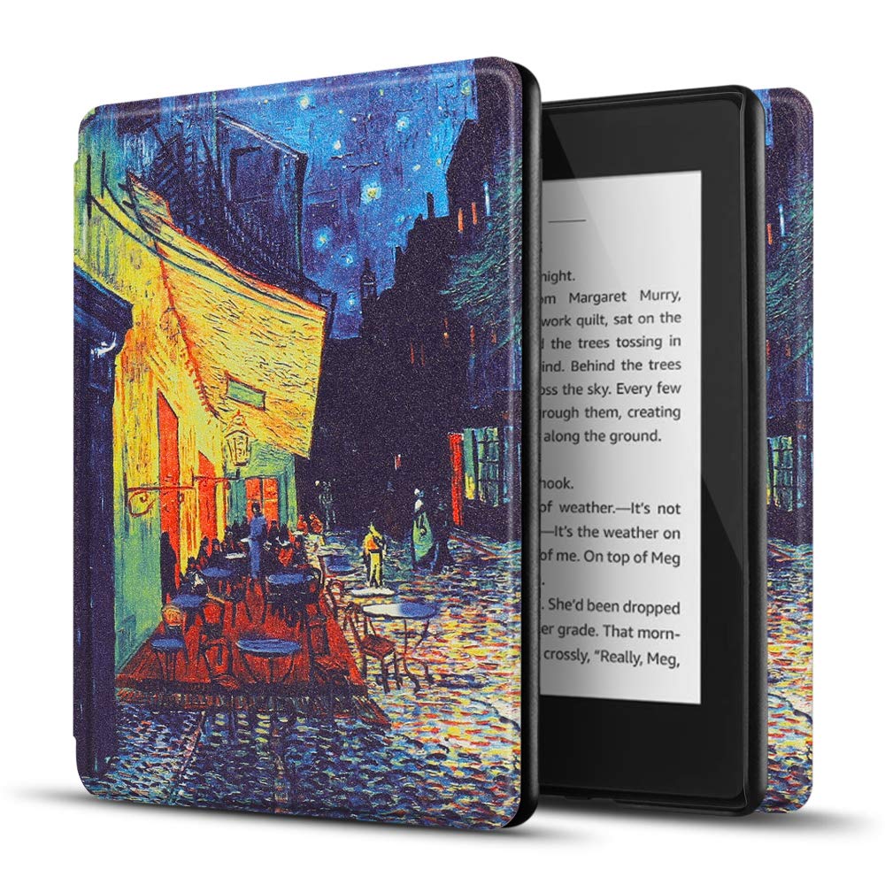 TNP Case for Kindle Paperwhite 10th Gen / 10 Generation 2018 Release - Slim Light Smart Cover Sleeve with Auto Sleep Wake Compatible with Amazon Kindle Paperwhite 2019 2020 Version (Cafe At Night) — image 1