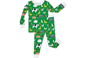 Little Sleepies Two-Piece Pajama Set for Boys & Girls, Soft Viscose from Bamboo Toddler Pajamas for Kids, Family Matching PJs
