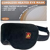 Kivdes Cordless Heated Eye Mask for Dry Eyes, Electric USB Warm Eye Compress for Blepharitis & Styes,Rechargeable with Adjustable Strap,3-Level Temperature, 30Mins Auto-Off Sleep,Travel and Gifts