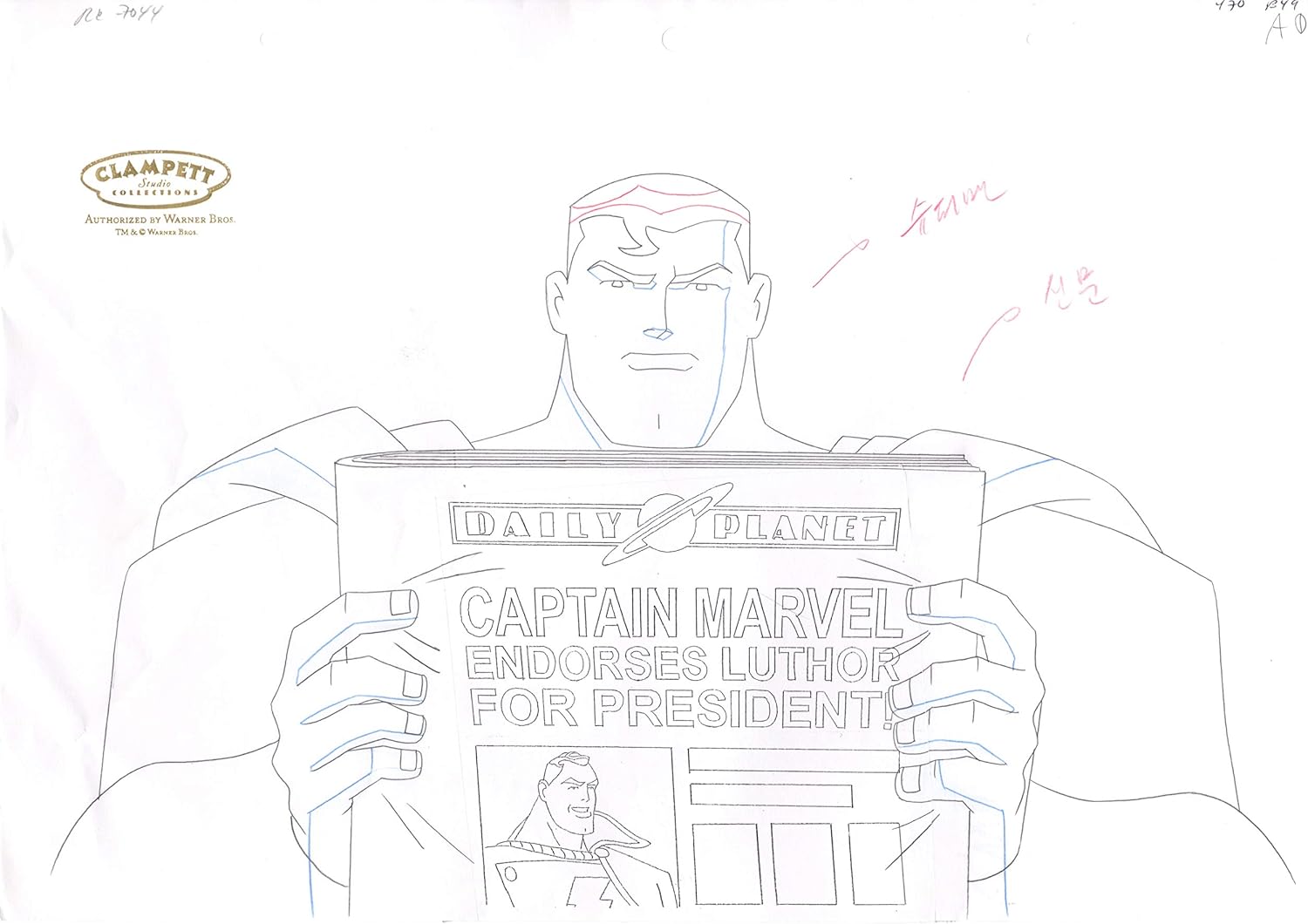 Justice League Unlimited Superman Production Animation Cel Drawing From Warner Brothers 044 At Amazon S Entertainment Collectibles Store