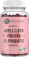 Garden of Life Apple Cider Vinegar Probiotic Gummies USDA Organic ACV Gummy Vitamins, 2 Billion CFUs, Whole Food Vitamin B12-