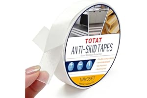 TOTAT Clear Anti Slip Tape for Stairs & Bathtubs, 1" x35FT Non-Skid Transparent Grip Tape - Soft PVC Safety Traction for Bare