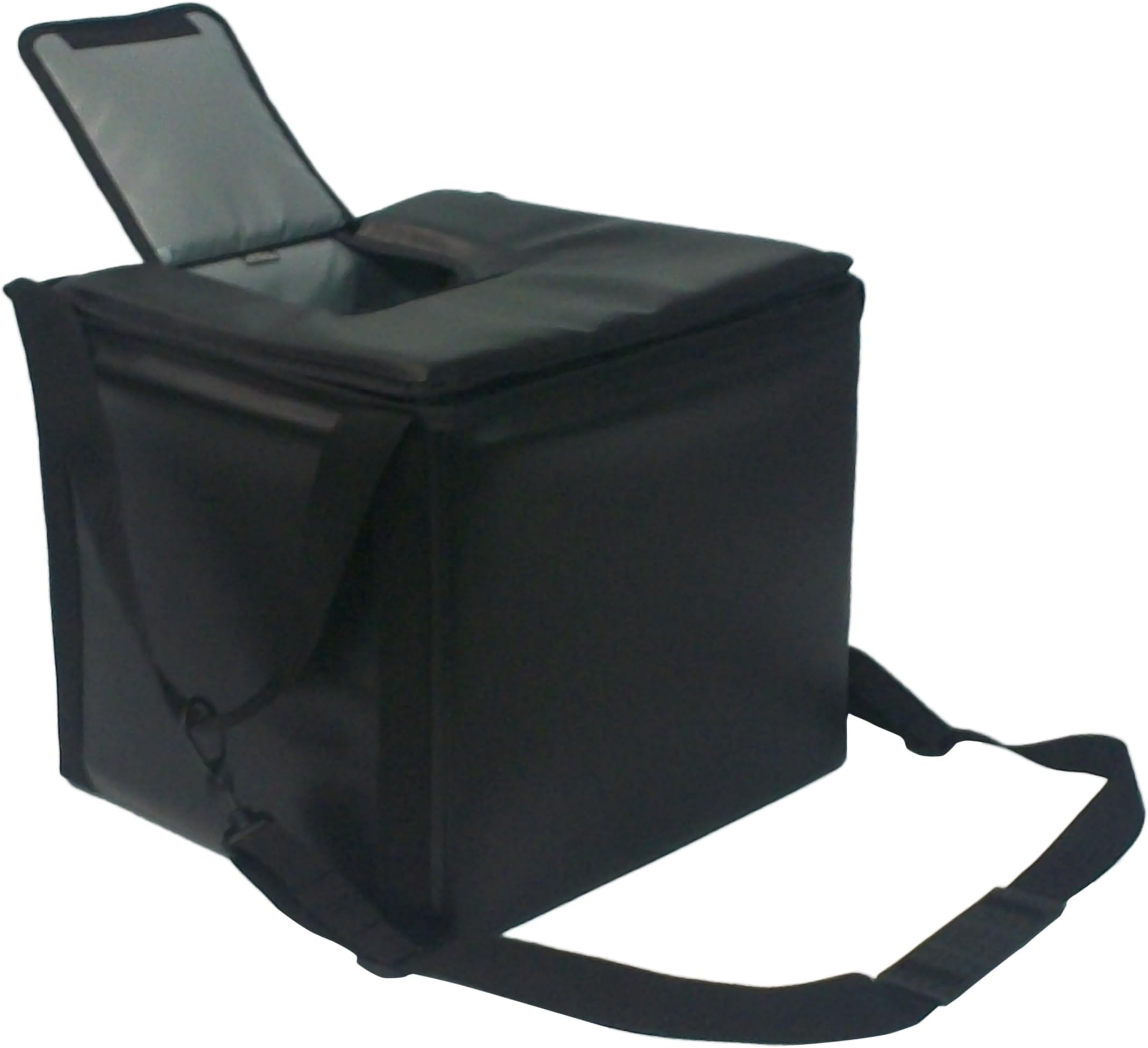 TCB Insulated Bags MB-HWK-Black Food and Beverage Carriers: Hawking Vending Bag with Dispensing Lid, 15.5" x 15.5" x 14", Black