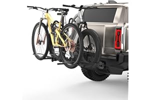 TrailXpert 2-Bike Rack Hitch Mount, Fits E-Bikes, Fat Tires up to 5", 160lbs Tilting Hitch Mount Platform Rack for Cars SUVs Trucks -2" Receiver