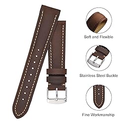 BISONSTRAP Watch Strap 19mm, Vintage Leather