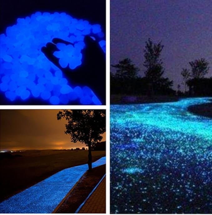 GERMAN BOX Leuchtsteine, Leuchtende Kieselsteine Glow in The Dark Solarkiesel für Aquarium Fisch Tank Dekorationen für Garten
