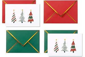 Heavy Duty Merry Christmas Cards Boxed with Envelopes - 20 PK - 4x6 Inches Assorted Christmas Cards with Envelopes Holiday Bu