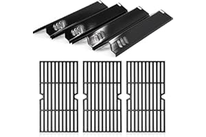Criditpid Barbecue Replacement Parts for Dyna/glo DGF493BNP, DGB494SPB, BBQ Cooking Grates & Heat Tent Plates for Backyard Gr