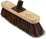 Newman and Cole 12 inch Wooden Broom Head with Stiff Natural Bassine Bristles view 2