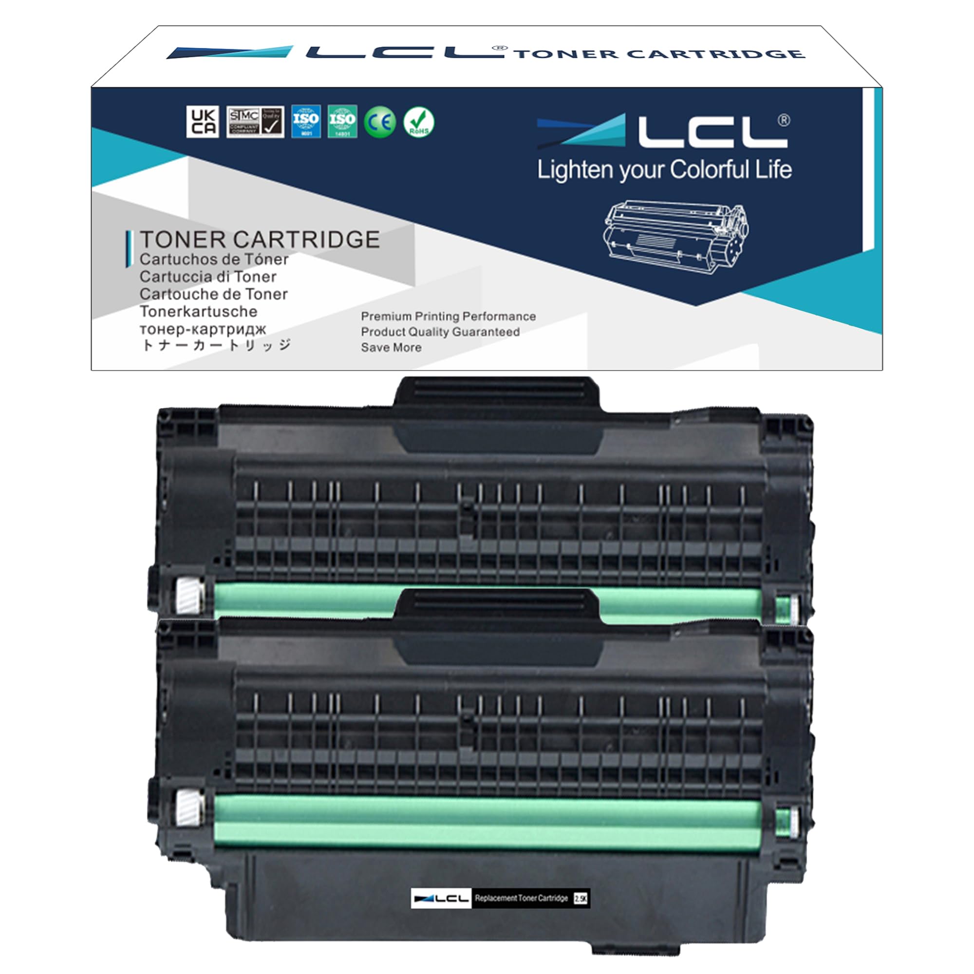 LCL D1052L Toner Cartridge Replacement for Samsung MLT-D1052L MLT-D1052S for Samsung ML-1910 ML-1915 ML-2525 ML-2525W ML-2540 ML-2545 ML-2580n SCX-4600 SCX-4623F SCX-4623fn SCX-4623FW SF-650 (2Black)
