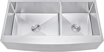 42 Inch 60 40 Offset Double Bowl Farmhouse Apron Front Stainless