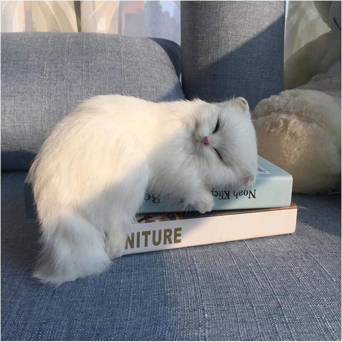 LUCKFY Realistic Plush Cat Simulation Model - Lifelike Cat Toy Stuffed Kitten Figurine - for Home Decoration Ornaments Kids Birthday Gift