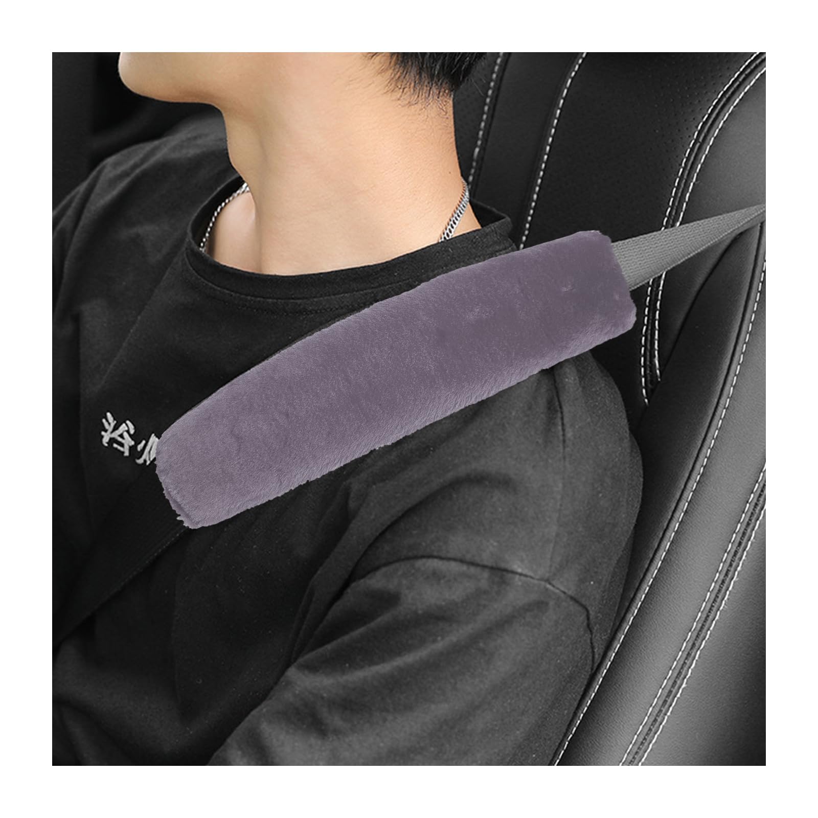 Photo 1 of Ziciner 2 Packs Car Seatbelt Covers Shoulder Pad, Universal Soft Faux Sheepskin Shoulder Cover for Comfortable Driving, Fluffy Seat Belt Protector Help to Protect Your Neck and Shoulder (Grey)
