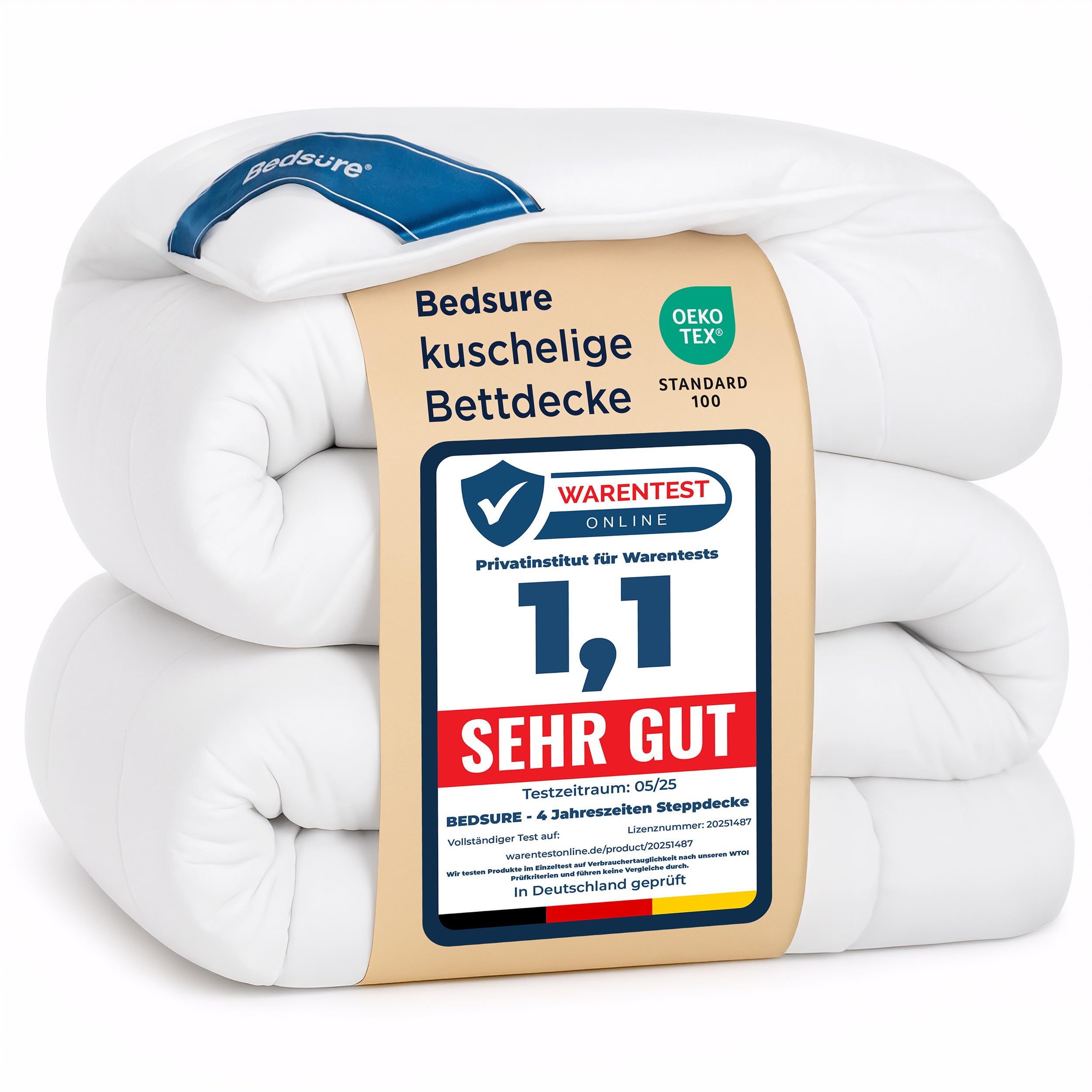 Bedsure 10.5 Tog Double Duvet- Machine Washable- All Season 300GSM Microfiber Quilt Duvet with Corner Tabs, 200x200cm