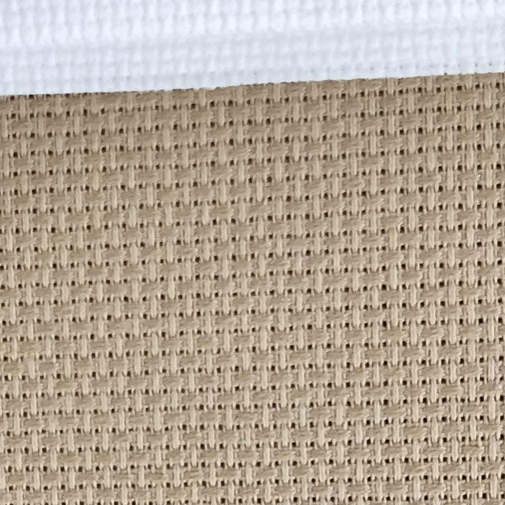 KCS 19" x 28" 14CT Counted Cotton Aida Cloth Cross Stitch Fabric (Khaki)