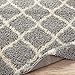 Sweet Home Stores Cozy Shag Collection Grey and Cream Moroccan Trellis Design Shag Rug (5'0'' X 7'0