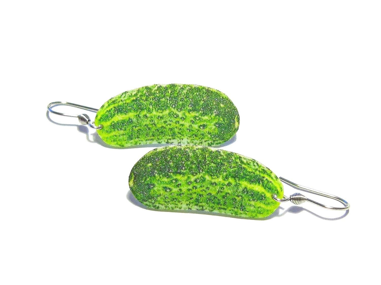 Pickles Dangle Earrings Tiny Food Jewelry Handmade
