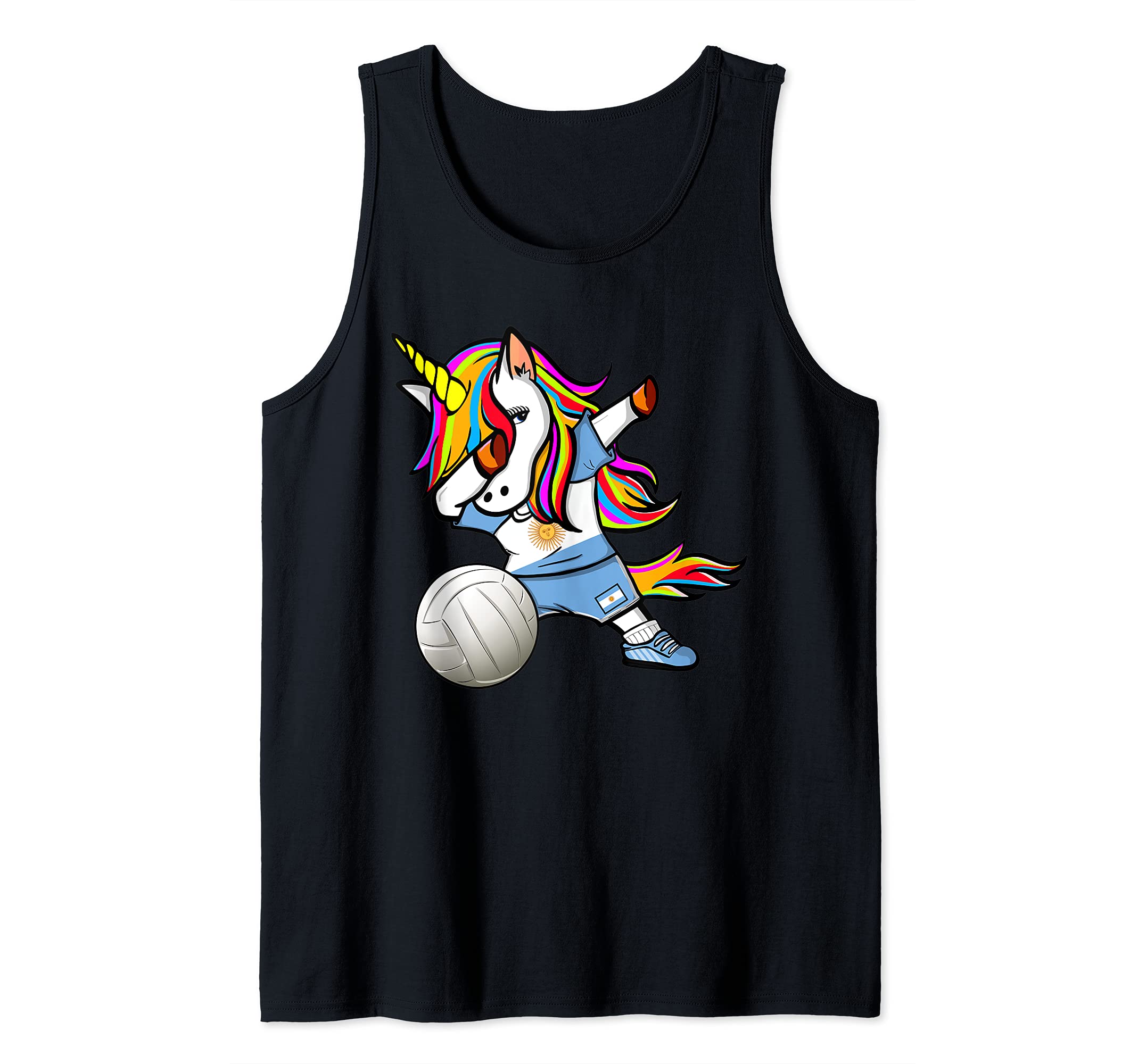 Unicorn Argentina Volleyball Fans Jersey Argentinian Flag Tank Top