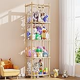 Stuffed Animal Storage Organizer, Solid Pine Wood Toy Storage Rack with Removable Shelves, Large Stuffed Animal Holder for Kids Room, Nursery, Playroom, Sort Plush Toys by Size, Color, or Type