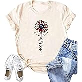 USA Shirts for Women 4th of July Tshirt Patriot Graphic Tee Faith Family Freedom T Shirt Casual Tee Tops